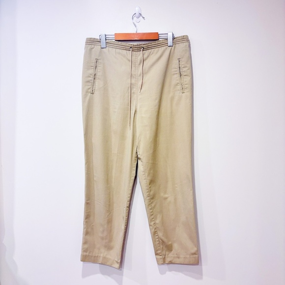 ALIA Vintage beige straight leg cotton pants - Picture 1 of 8
